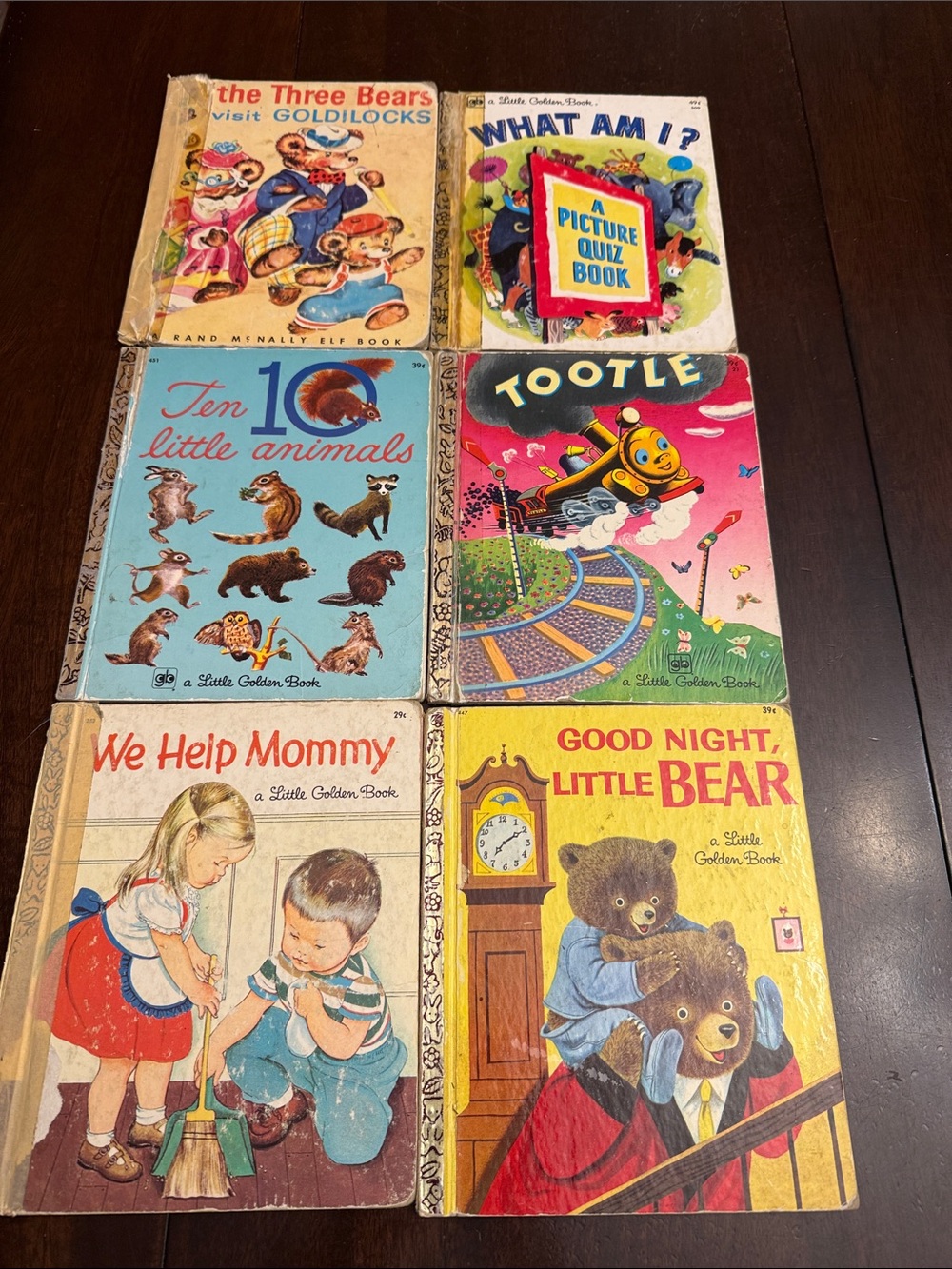 6 little golden books. As shown.
